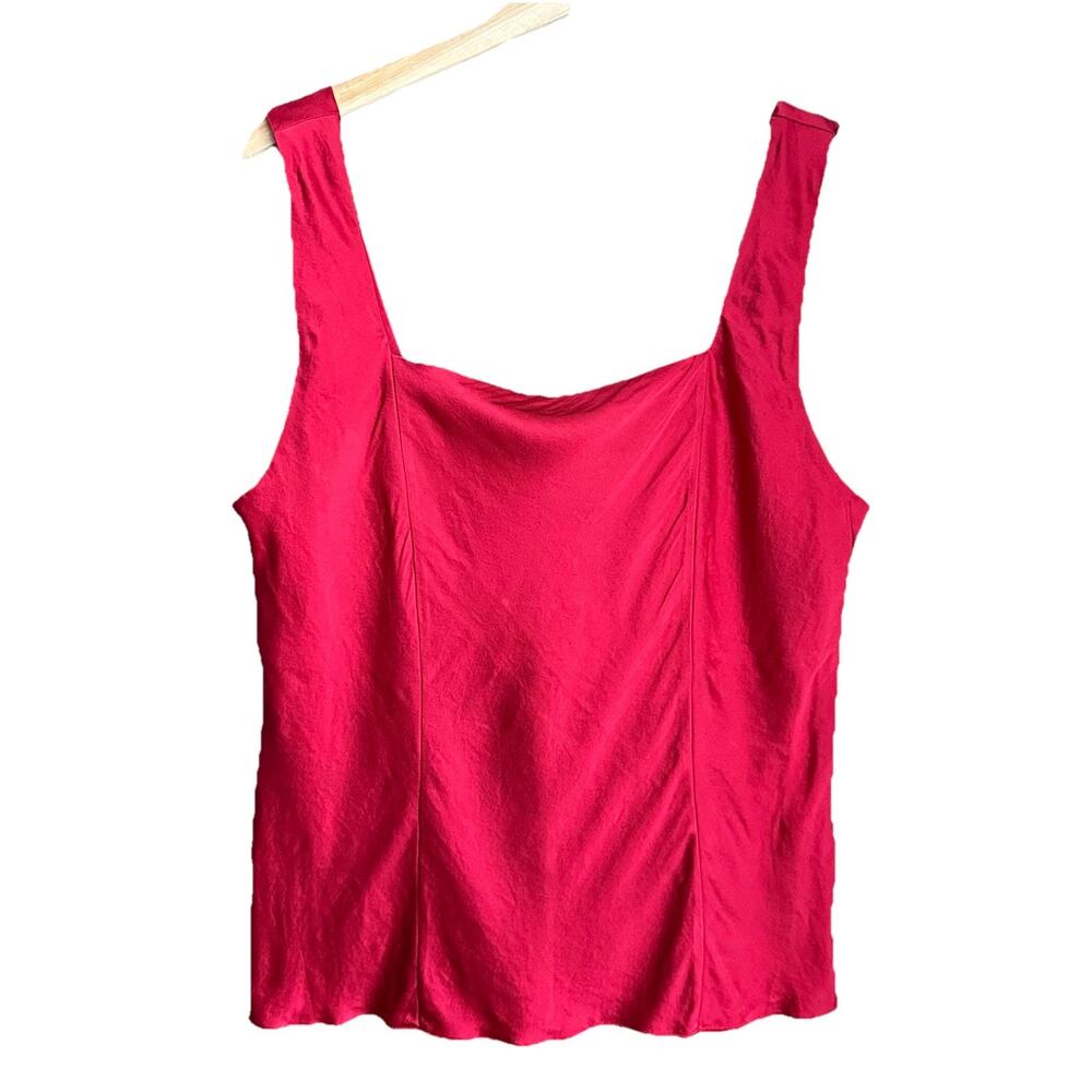 Vintage Nordstrom Silk Lingerie Cami Tank Top XL Red Luxury 90s Minimalist